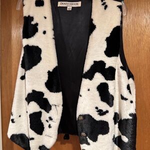 Donnybrook Black and White Cow Print Vest